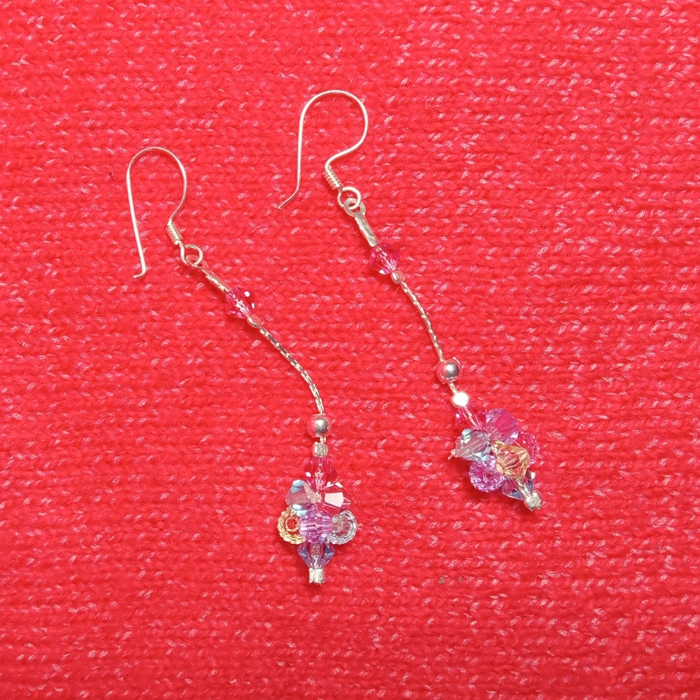 Jewelry sterling 925 Hot Earrings Hook Fashion Drop Sterling Women's Long Dangle